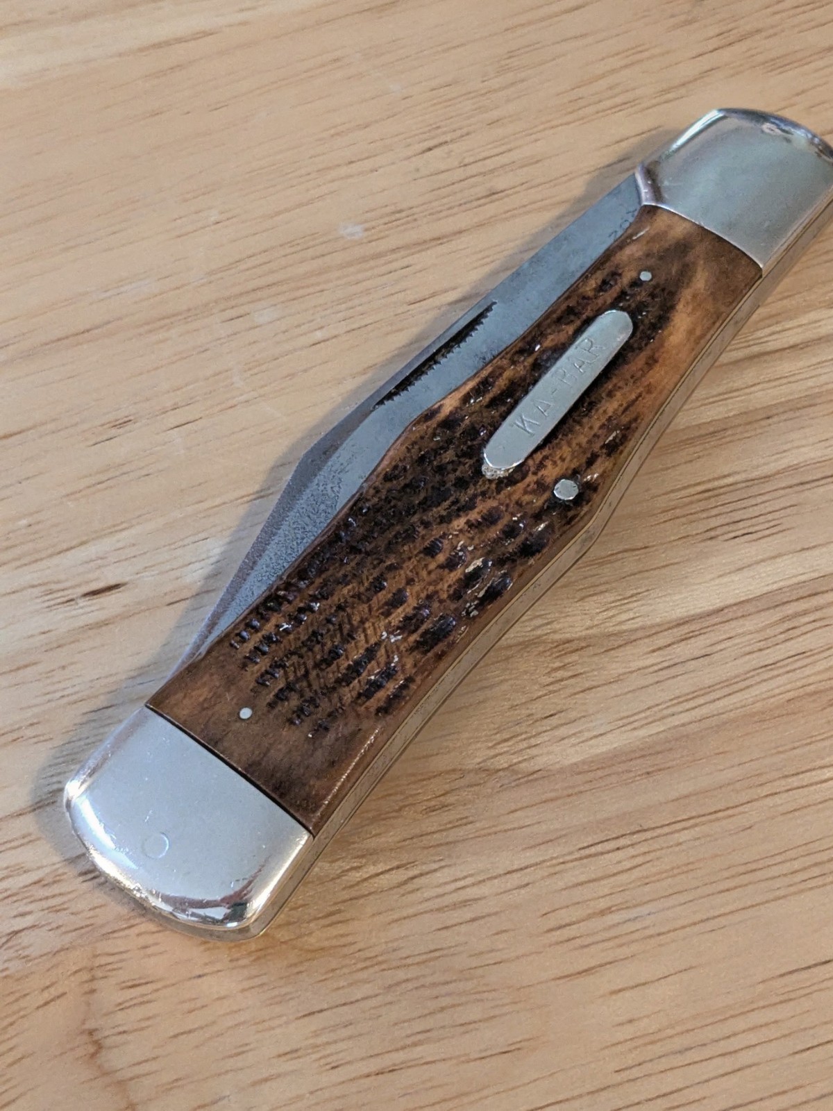 Rare Early Ka-Bar Large Coke Bottle Hunter Knife. Union Stamp. Nice Knife Rare Early Ka-Bar Large Coke Bottle Hunter Knife. Union Stamp. Nice Knife