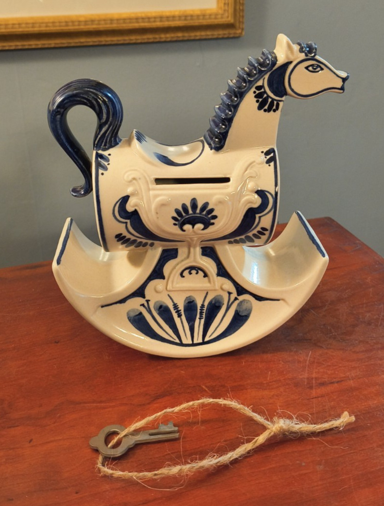 Bjorn Wiinblad Rocking Horse Piggy Bank Rosenthal Vintage With Key Bjorn Wiinblad Rocking Horse Piggy Bank Rosenthal Vintage With Key