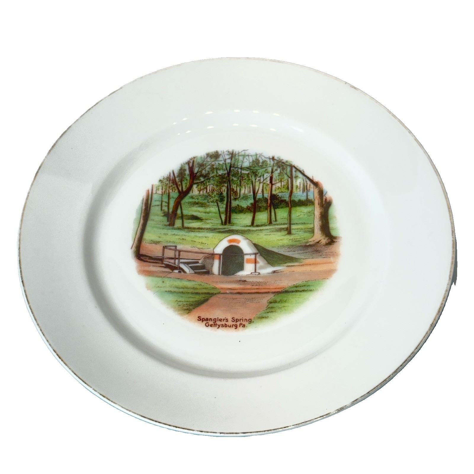 SPANGLERS SPRING GETTYSBURG Pennsylvania PA Antique BAVARIA Souvenir PLATE SPANGLERS SPRING GETTYSBURG Pennsylvania PA Antique BAVARIA Souvenir PLATE