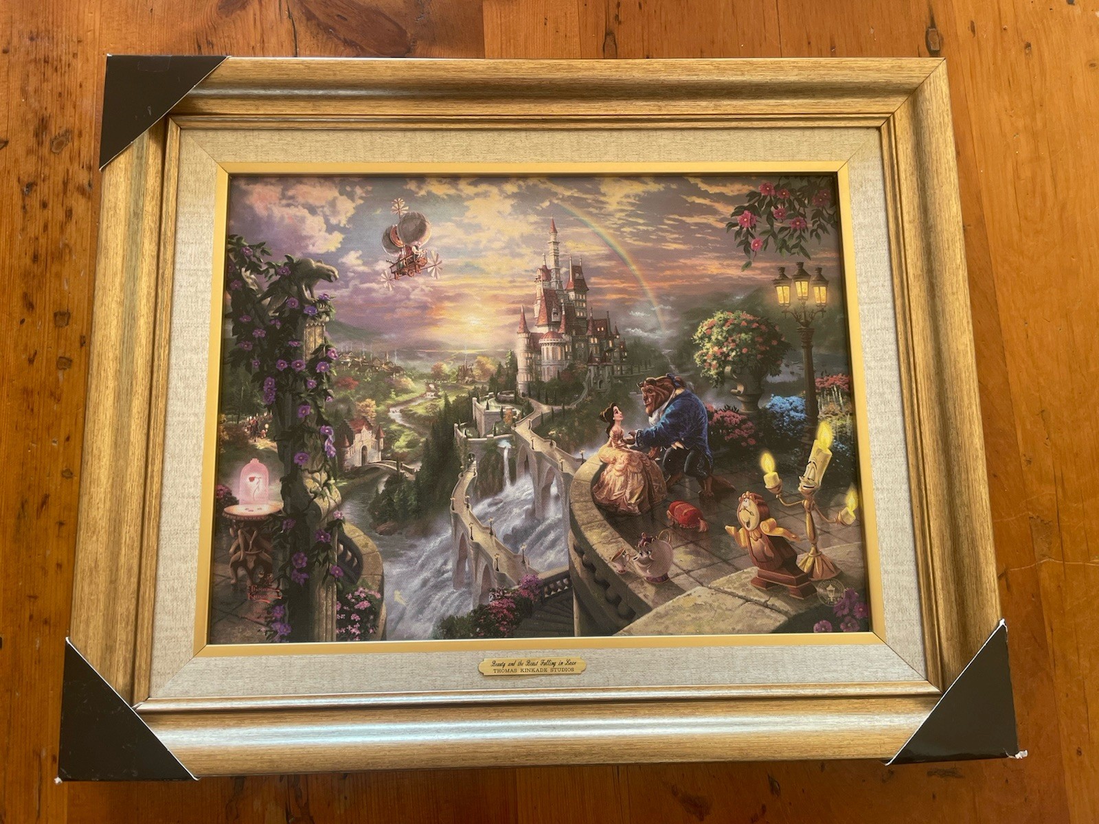 Thomas Kinkade Studios Beauty and the Beast Falling in Love Framed Print