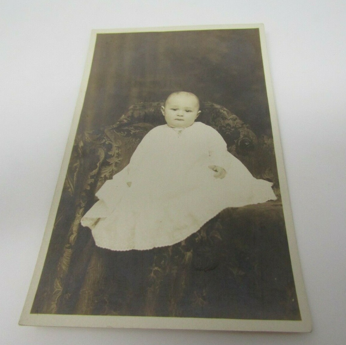 Baby in White Gown RPPC Real Photo Postcard Strunk's Studio c1910s Unused Baby in White Gown RPPC Real Photo Postcard Strunk's Studio c1910s Unused