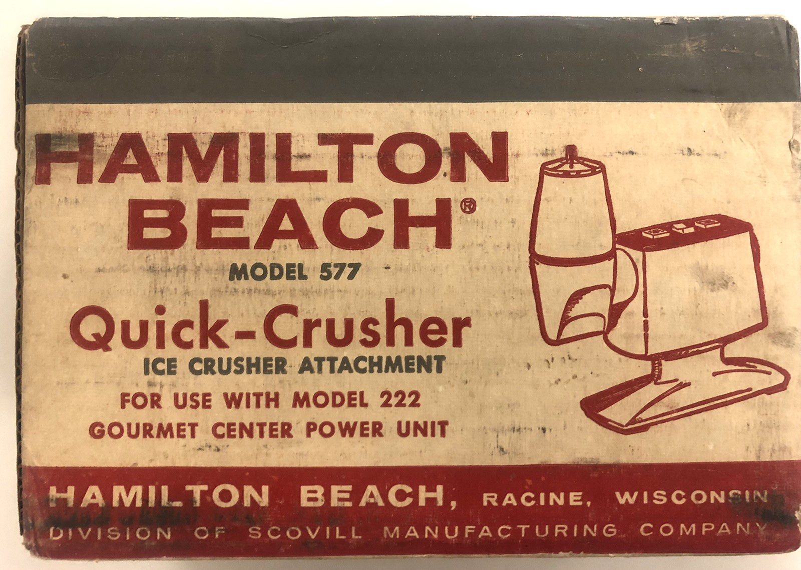 Vintage Hamilton Beach Ice Crusher Model 577 NEW in Sealed Box (box stained)