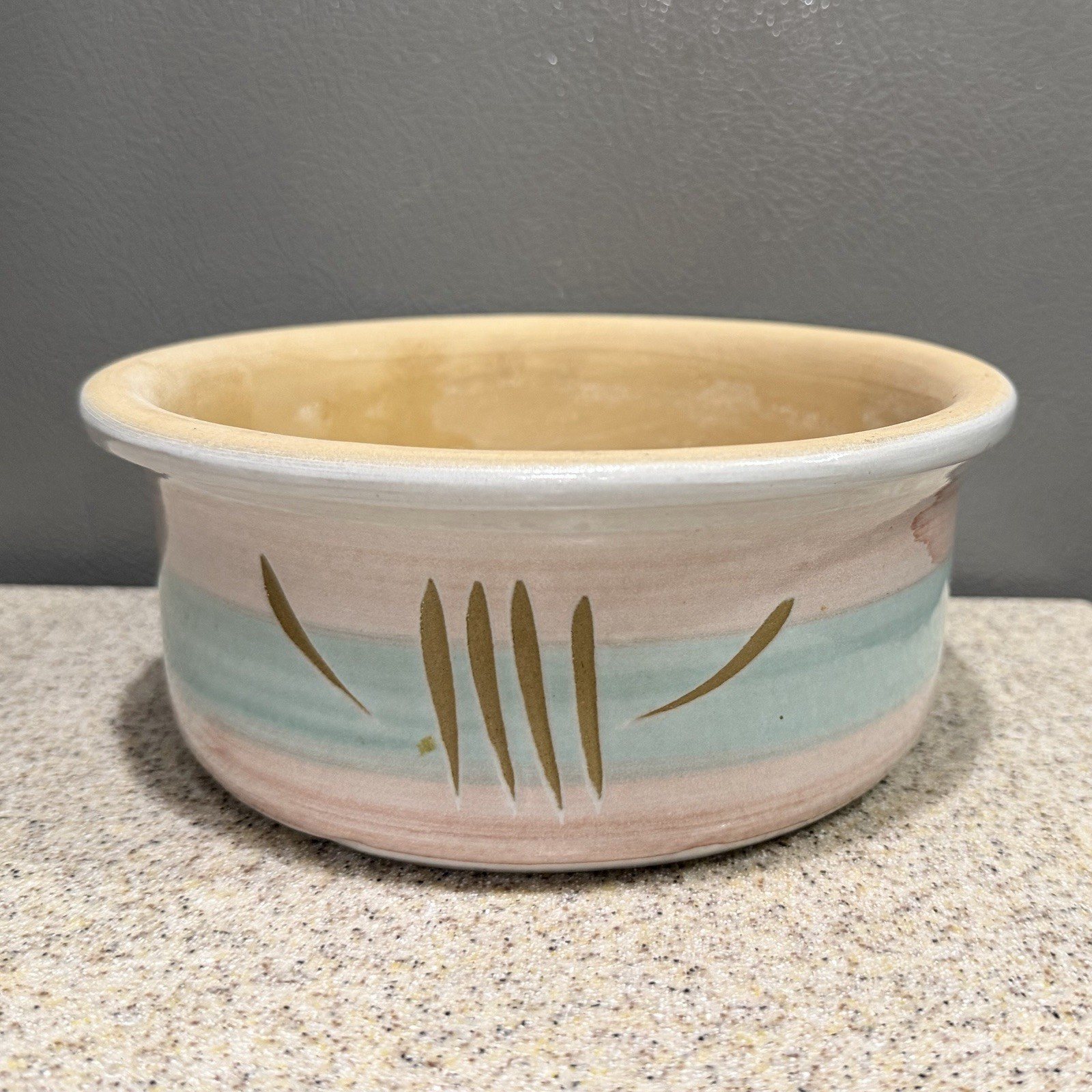 Vtg Lees Pottery Planter Flower Pot Paramount CA USA Southwest Pastels EUC