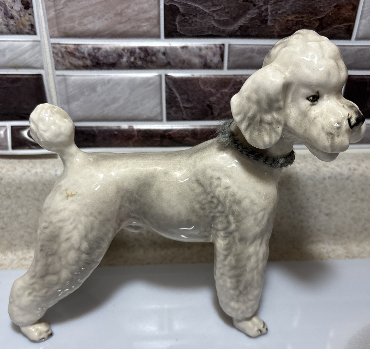 Vintage KERAMOS Wien Vienna WHITE STANDARD POODLE Dog Figurine 7 1/2” Vintage KERAMOS Wien Vienna WHITE STANDARD POODLE Dog Figurine 7 1/2”