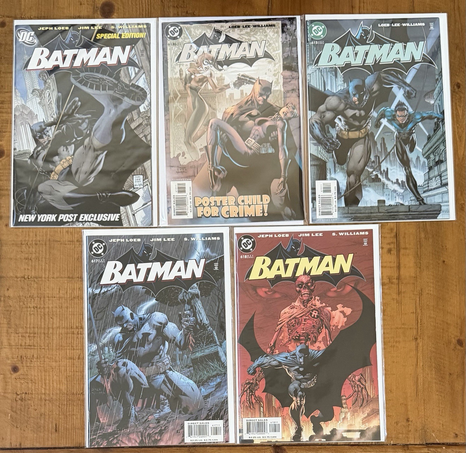 Batman #608 Special Edition #613,615,617,618 NM Lot Jim Lee Jeph Loeb 2003