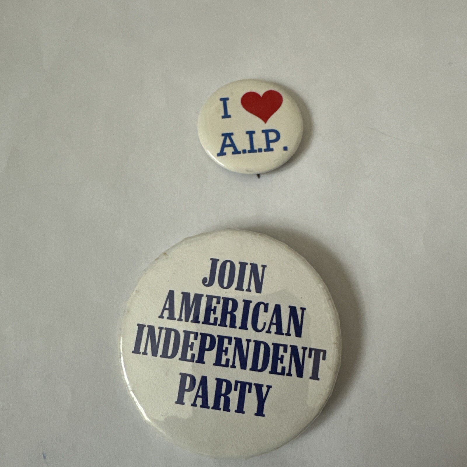 Two American independent party buttons Two American independent party buttons