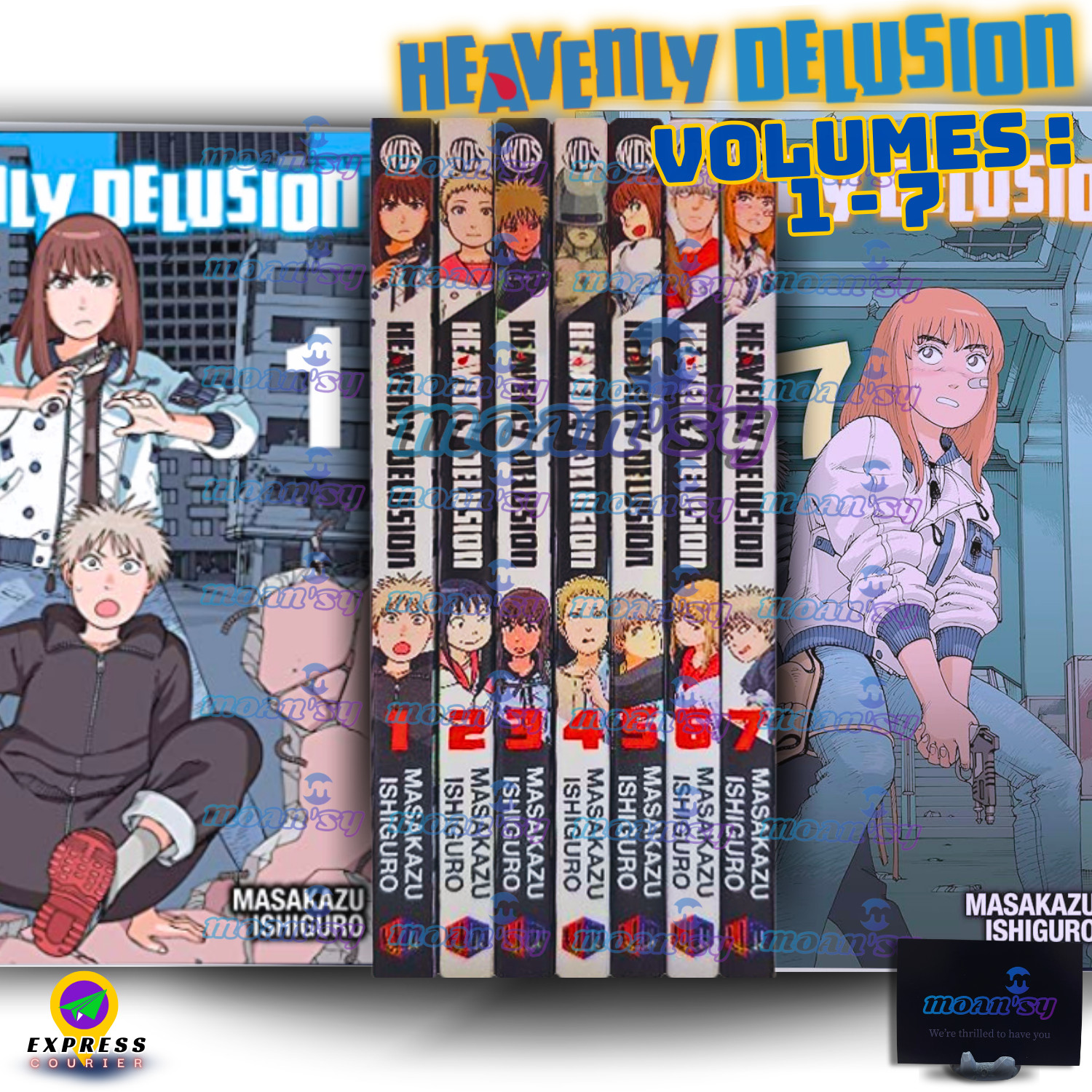 Heavenly Delusion Manga Vol 1-7 English Version Set Sci-Fi Mystery Comic Books