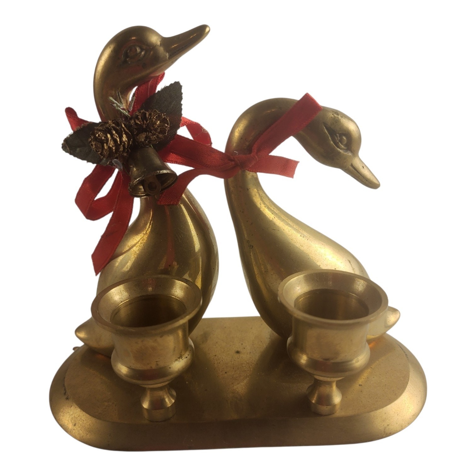 Vintage Solid Brass Pair of Geese Candle Holders Christmas/Cottage/Grandmacore Vintage Solid Brass Pair of Geese Candle Holders Christmas/Cottage/Grandmacore