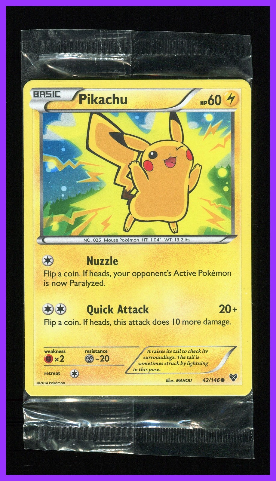 Pikachu - 42/146 - XY Movie Promo - Sealed Holo Promo - Pokemon Card