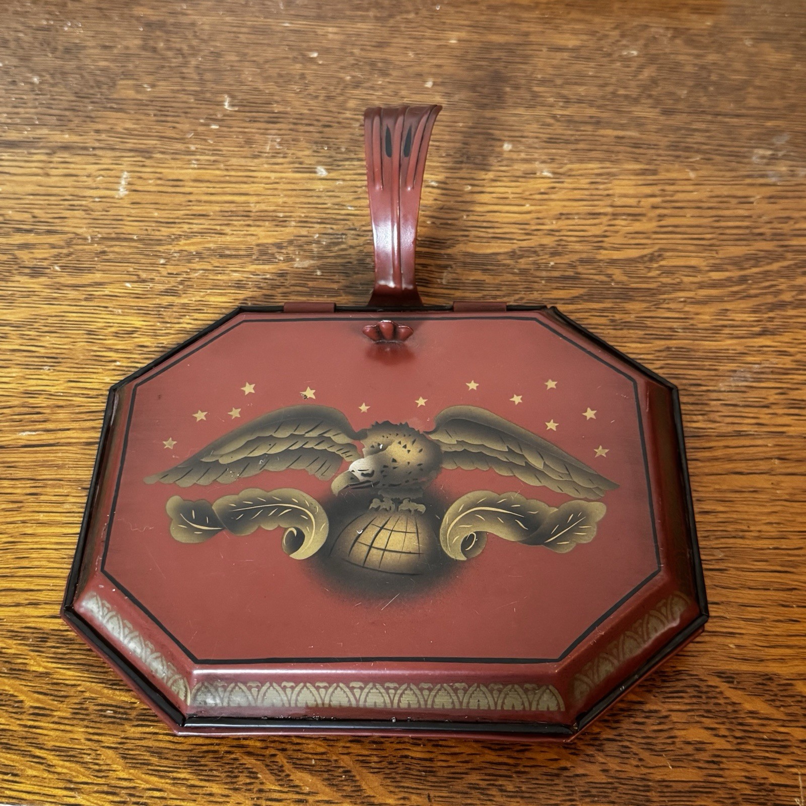 Vintage Silent Butler Connecticut House Riverton  Eagle Globe Tole Ware