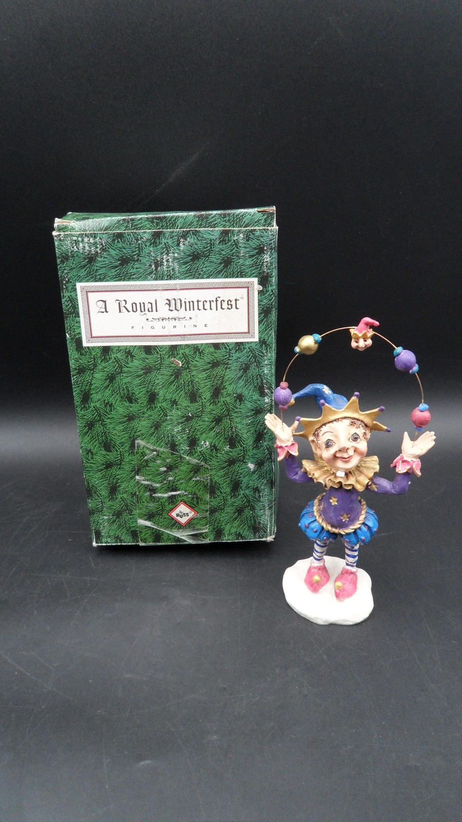 Russ Court Jester Figurine Royal Winterfest Hand Painted Valerie Garber 16782