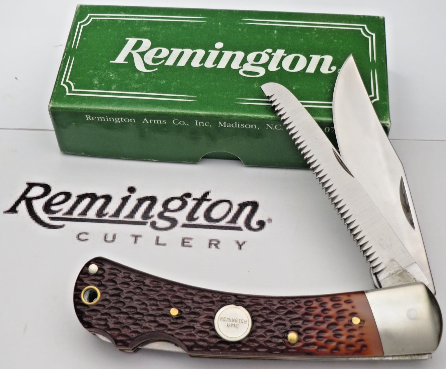 REMINGTON USA by Camillus R-3 Large Lockback Hunter Knife Delrin - Unused N Mint