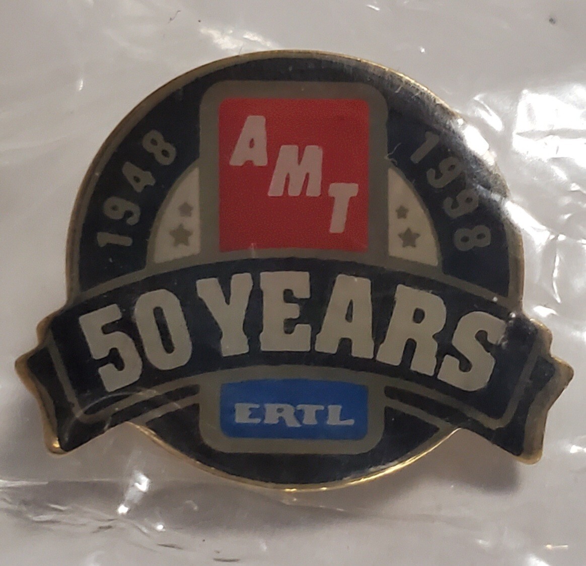 1948 to 1998, ERTL AMT 50 year anniversary pin.  Still in original package. 
