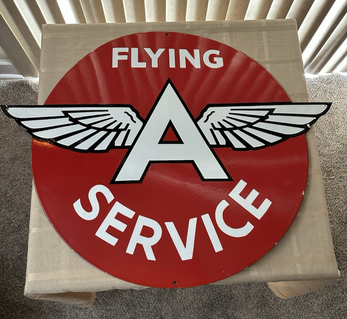 Flying A Porcelain Enamel Single Sided Sign Approx. 36