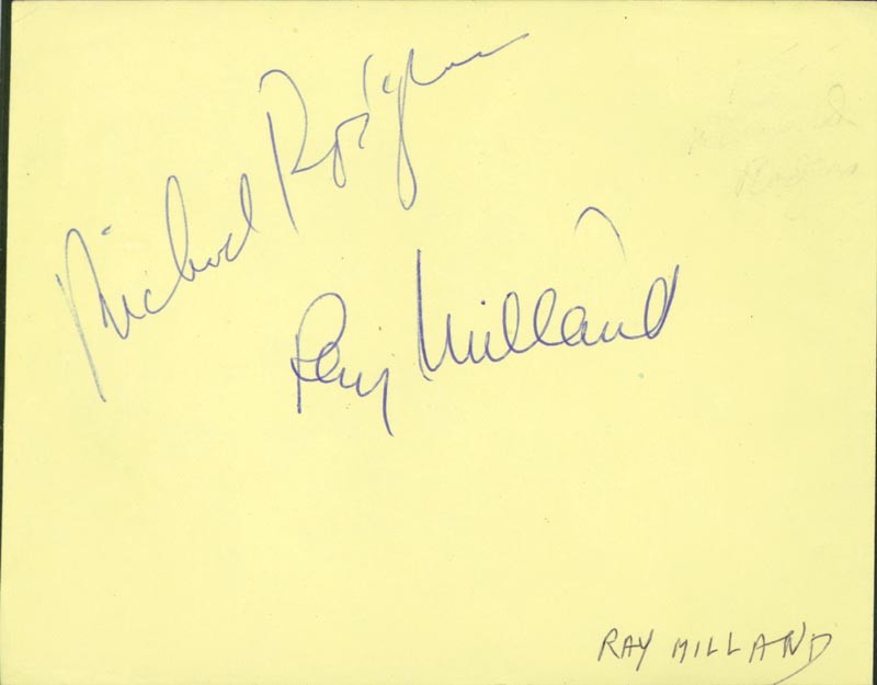 RICHARD RODGERS - AUTOGRAPH CO-SIGNED BY: RAY MILLAND, JOE DE SANTIS