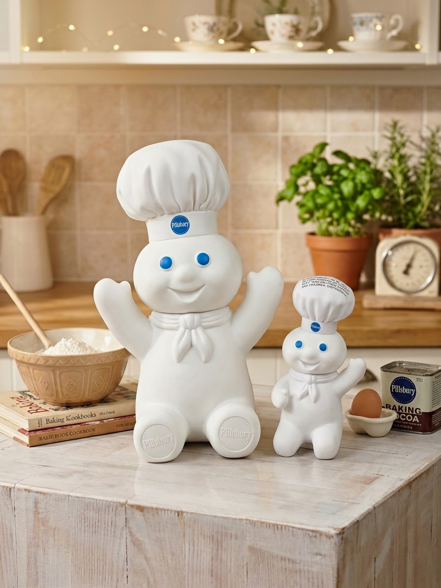 Vintage Pillsbury Doughboy Plush Lot of 2 New Sealed 1997 Dakin Giggling 1996