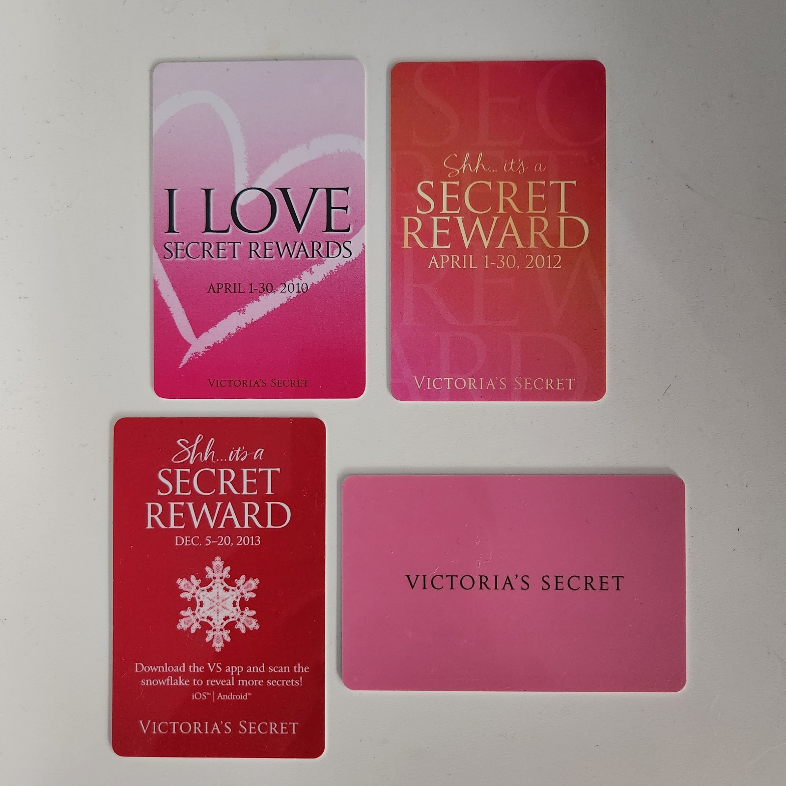 Victoria's Secret Discount Secret Reward Card Lot 2010 2012 2013 Used EXPIRED 
