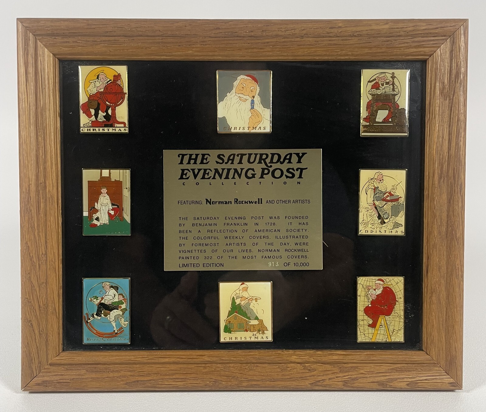Saturday Evening Post Norman Rockwell Ltd Ed Framed Pin Collection - 913/10,000 Saturday Evening Post Norman Rockwell Ltd Ed Framed Pin Collection - 913/10,000