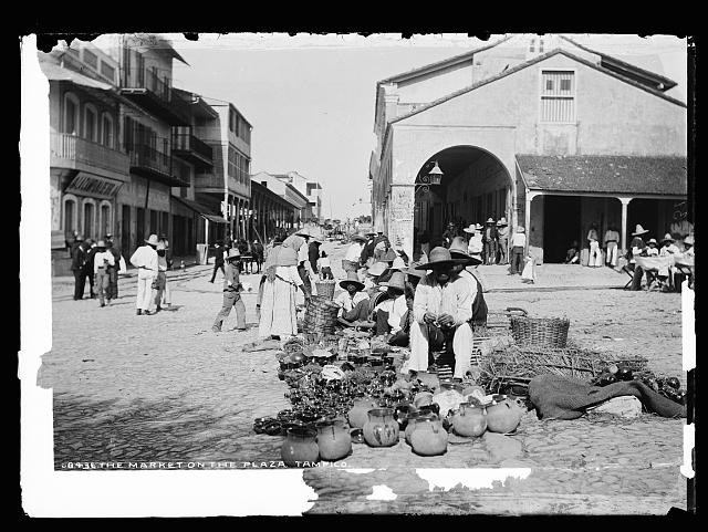 Photo:Market on the Plaza, Tampico Mexico 1880-1897