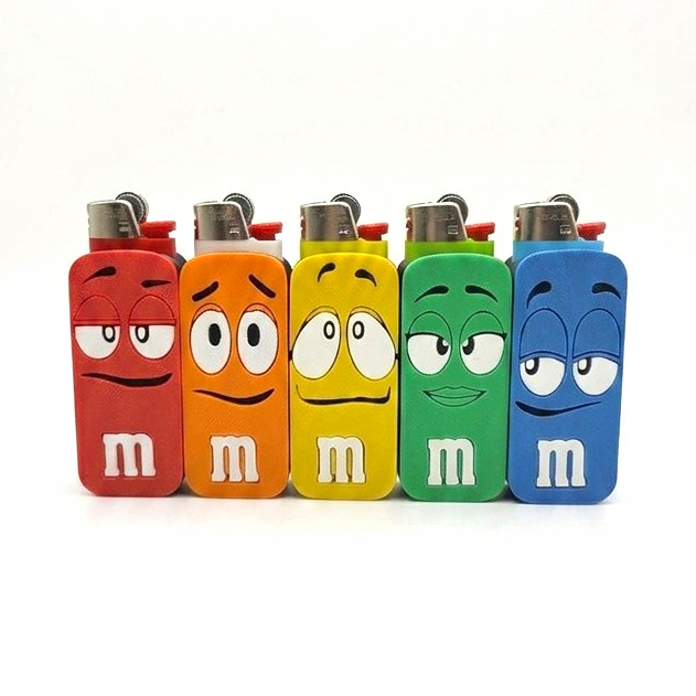 5 M&M\'s Character Lighter Red Orange Yellow Green Blue 5 M&M\'s Character Lighter Red Orange Yellow Green Blue