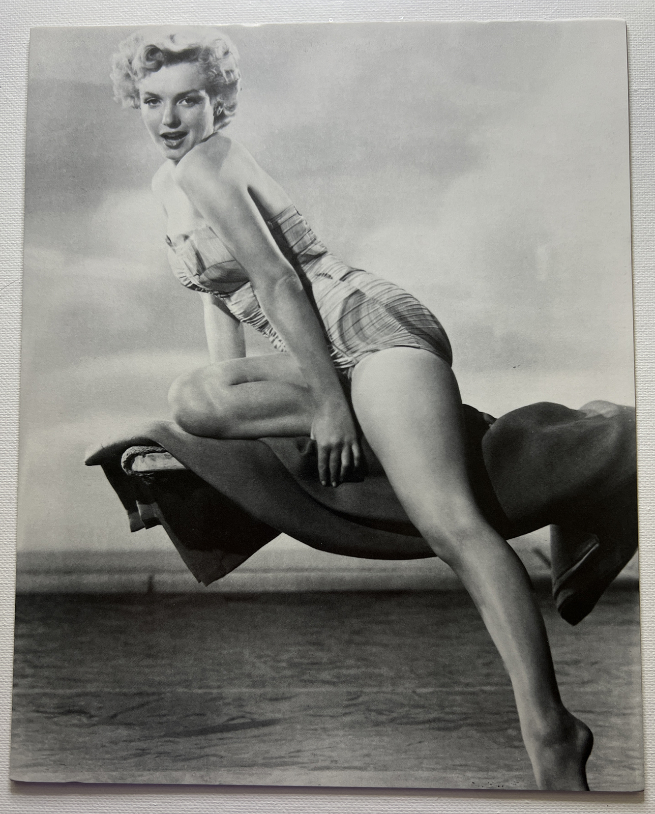 Vintage Hollywood Starlet Marilyn Monroe Swimsuit On Diving Board Reprint B/W Vintage Hollywood Starlet Marilyn Monroe Swimsuit On Diving Board Reprint B/W