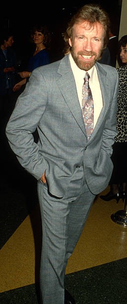 American actor Chuck Norris at a premiere of At Close Range at the- Old Photo