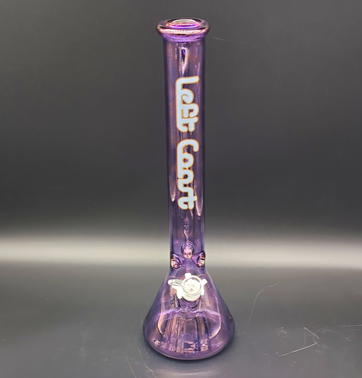 Left Coast Metallic Purple Glass Water w/ Ice Catcher, 18 Left Coast Metallic Purple Glass Water w/ Ice Catcher, 18