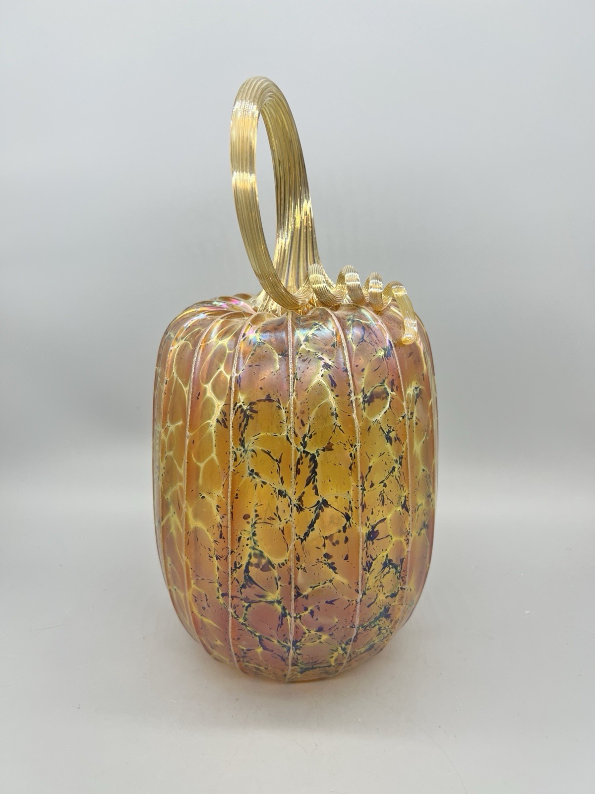 Jack Pine Studios Large Autumn Lace Barrel Premium Pumpkin 12” Artist Signed Jack Pine Studios Large Autumn Lace Barrel Premium Pumpkin 12” Artist Signed