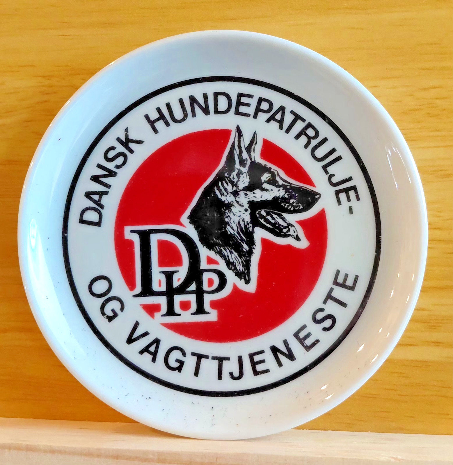 VTG Furstenberg Porcelain Trinket Key Dish W. Germany Danish K9 Dog Patrol  D