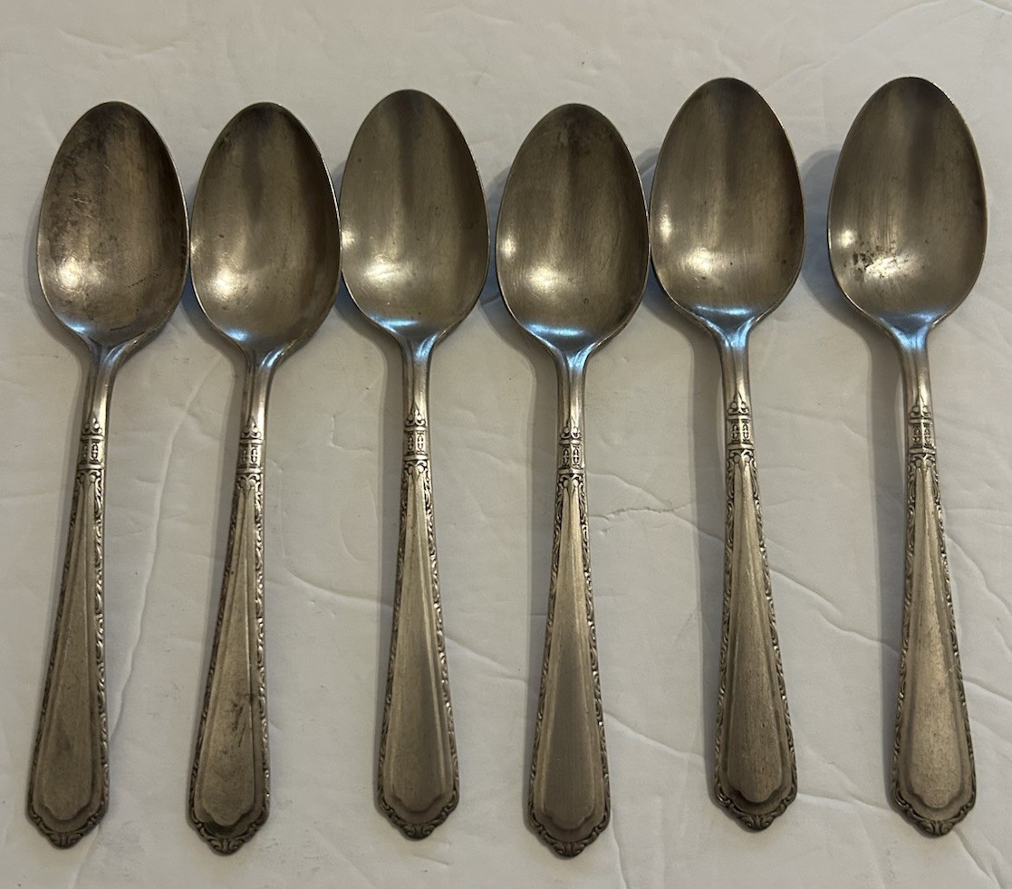 Antique Wallco Sectional A1+ Silver plate Carlton Set (6) Art Deco DinnerSpoons Antique Wallco Sectional A1+ Silver plate Carlton Set (6) Art Deco DinnerSpoons
