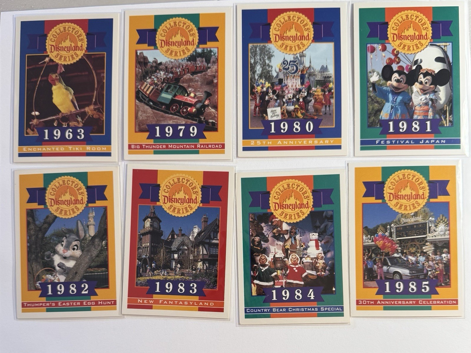 Disneyland Collectors Series Cards 1963, 1979-1985 | Lot Of 8 Disneyland Collectors Series Cards 1963, 1979-1985 | Lot Of 8