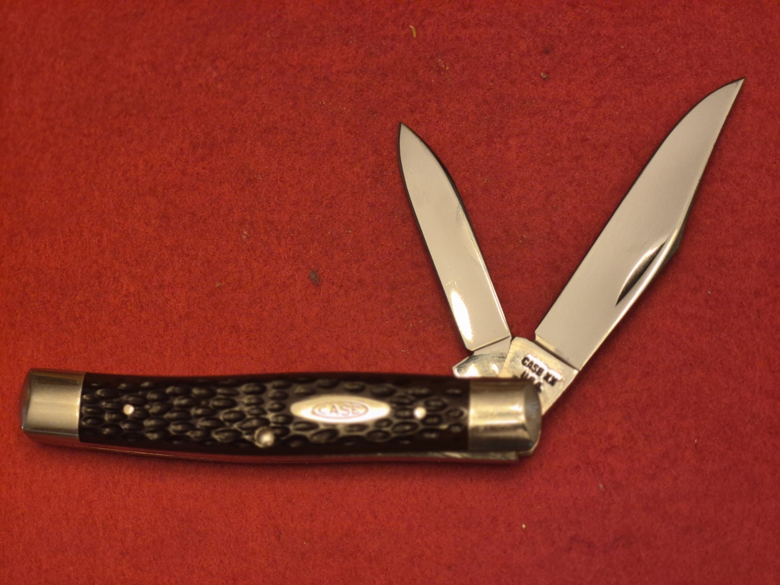 CASE XX USA 6292 Mint Serp. / Texas Jack 1973 bone like Jigged  Delrin handles 