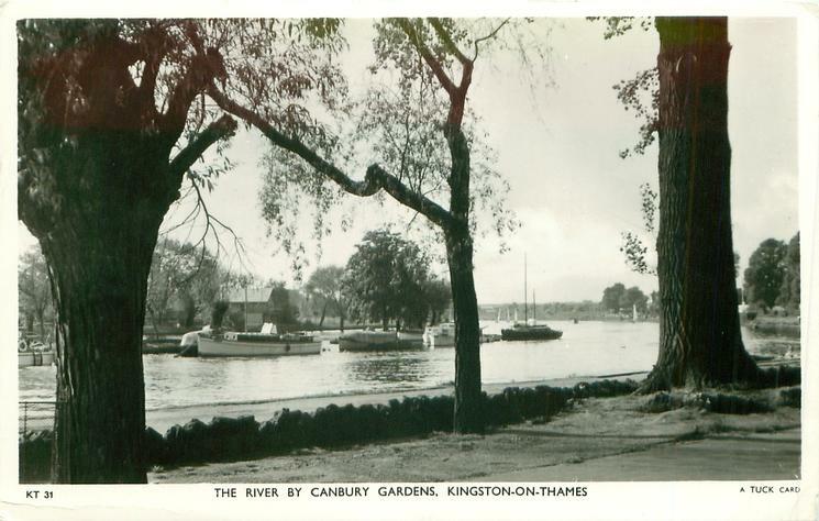 Kingston On Thames Surrey England The River By Canbury Gardens OLD PHOTO Kingston On Thames Surrey England The River By Canbury Gardens OLD PHOTO