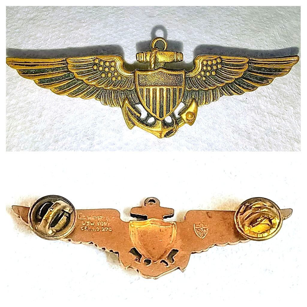WW11 Meyer Navy Naval Aviator Wings Pilot Marine Full Size 2 3/4 WW11 Meyer Navy Naval Aviator Wings Pilot Marine Full Size 2 3/4
