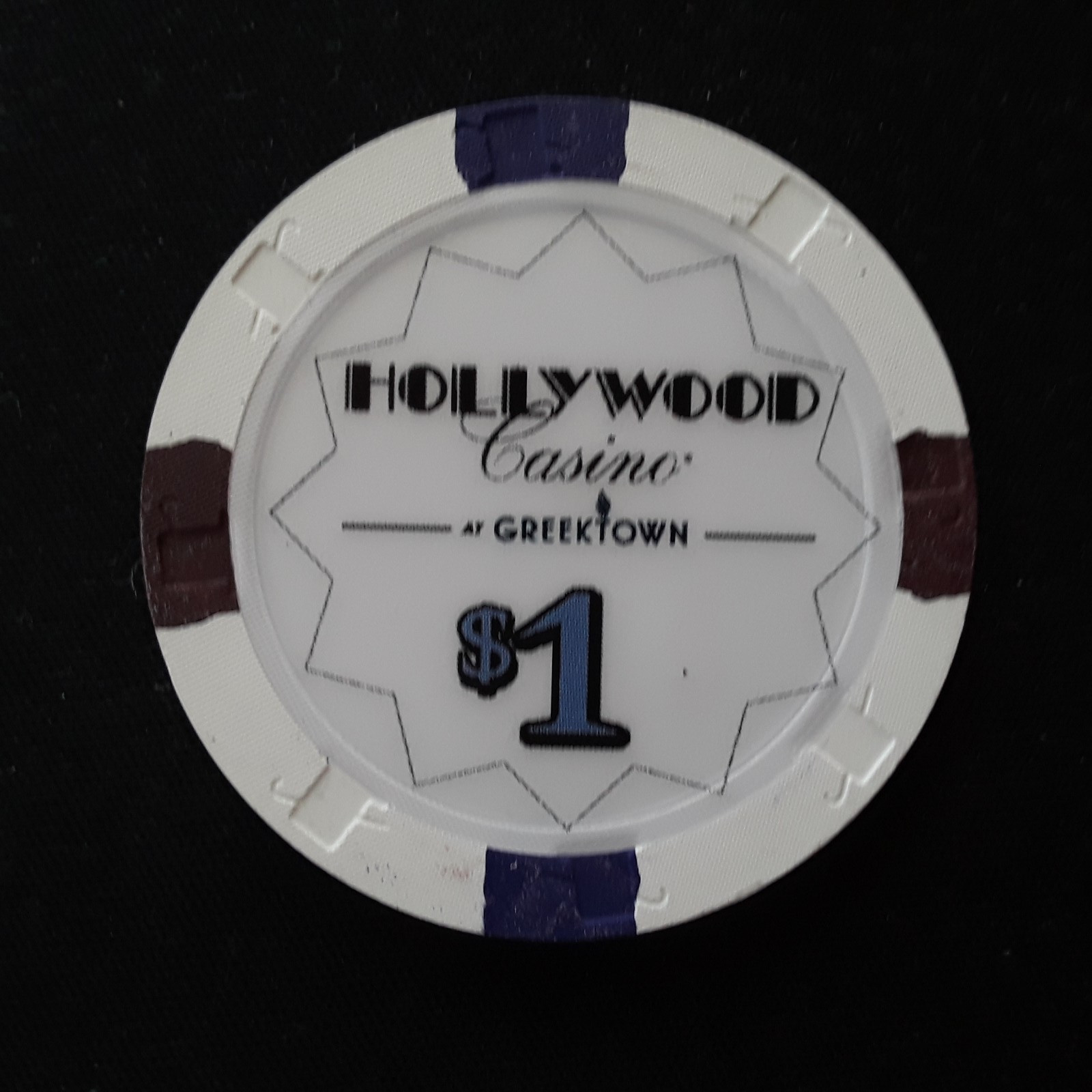 HOLLYWOOD AT GREEKTOWN $1.00 $1 CASINO CHIP DETROIT MI MICHIGAN ****UNC**** HOLLYWOOD AT GREEKTOWN $1.00 $1 CASINO CHIP DETROIT MI MICHIGAN ****UNC****