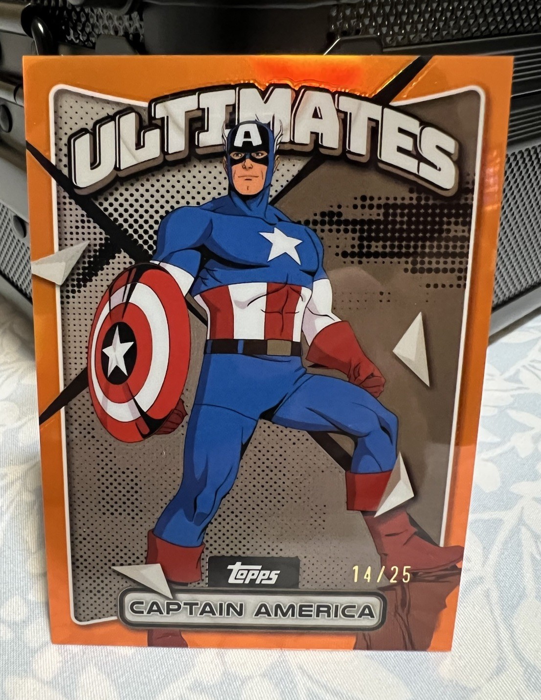 2025 Topps Finest X-Men \'97 Captain America Orange Refractor /25 - Card #55