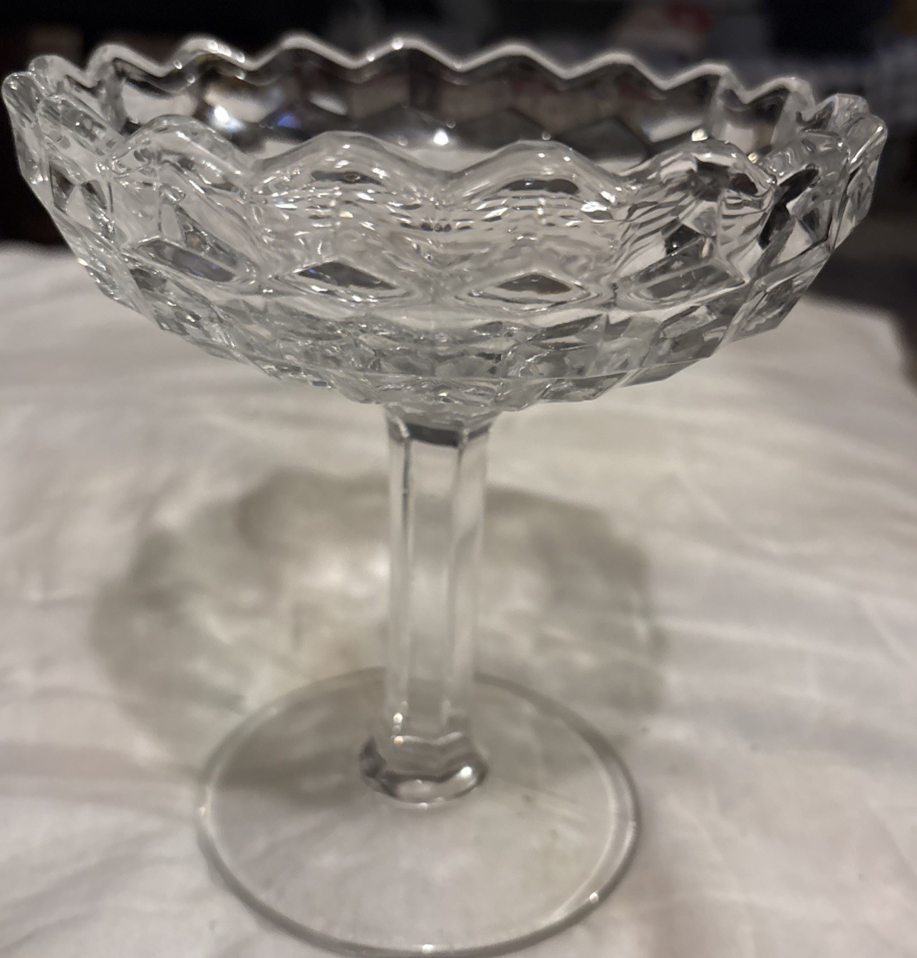 Vintage Fistoria American Clear Glass Jelly Compote 5 1/2’