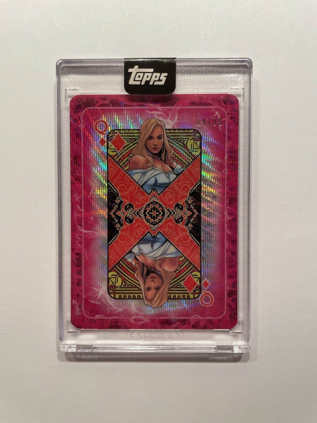 2025 Topps Mint Marvel Emma Frost #D-Q Queen of Diamonds Encased Gambit Deck /99 2025 Topps Mint Marvel Emma Frost #D-Q Queen of Diamonds Encased Gambit Deck /99