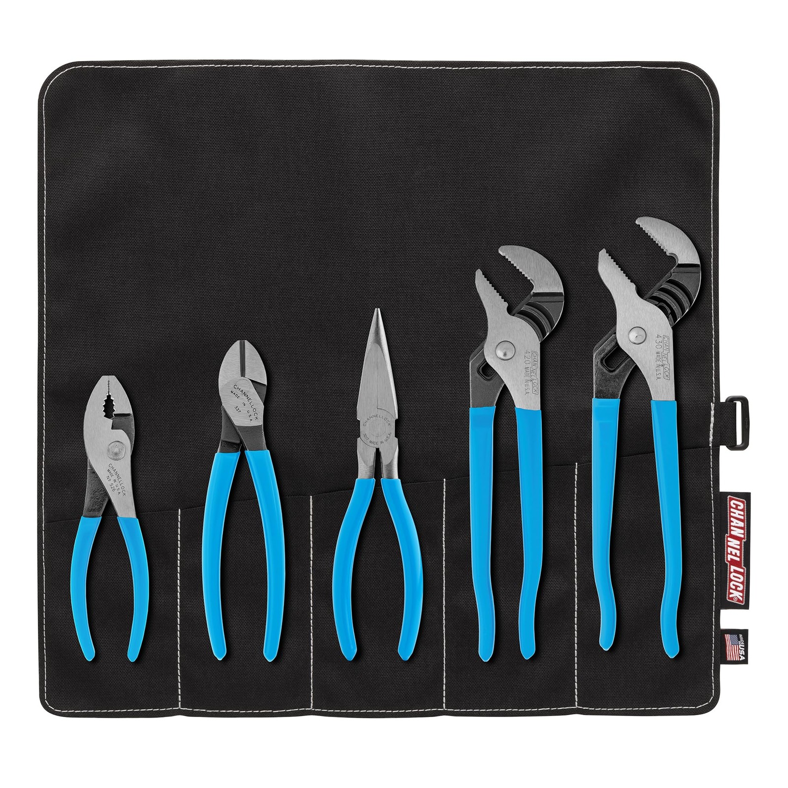 CHANNELLOCK TOOL ROLL-3 5pc Professional Pliers Set with Tool Roll, S, Blue CHANNELLOCK TOOL ROLL-3 5pc Professional Pliers Set with Tool Roll, S, Blue