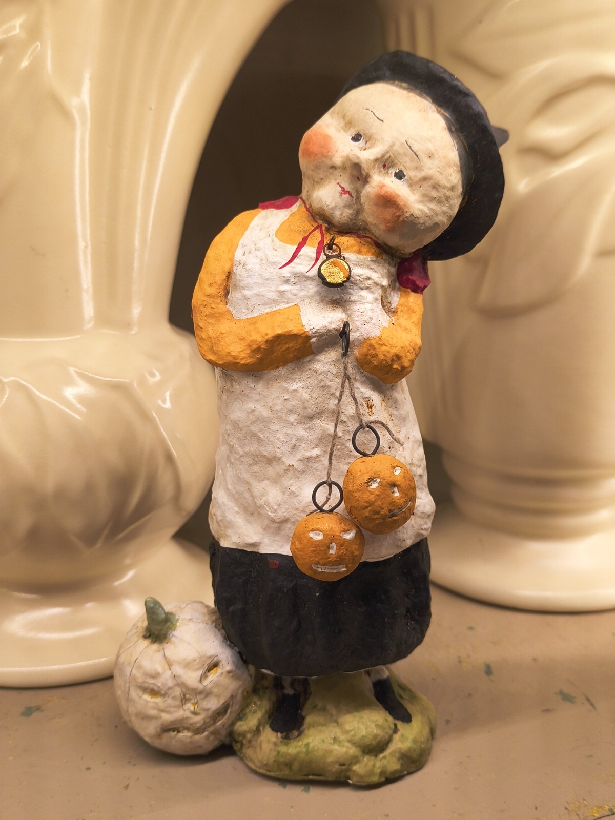Vintage Debbee Thibault Pumpkin Lady Witch, 1999 Signed  #232/2500