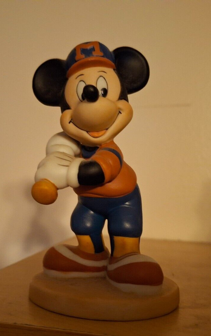 Disney Mickey Mouse Figurine Baseball Holding Bat Made in Sri Lanka 4\