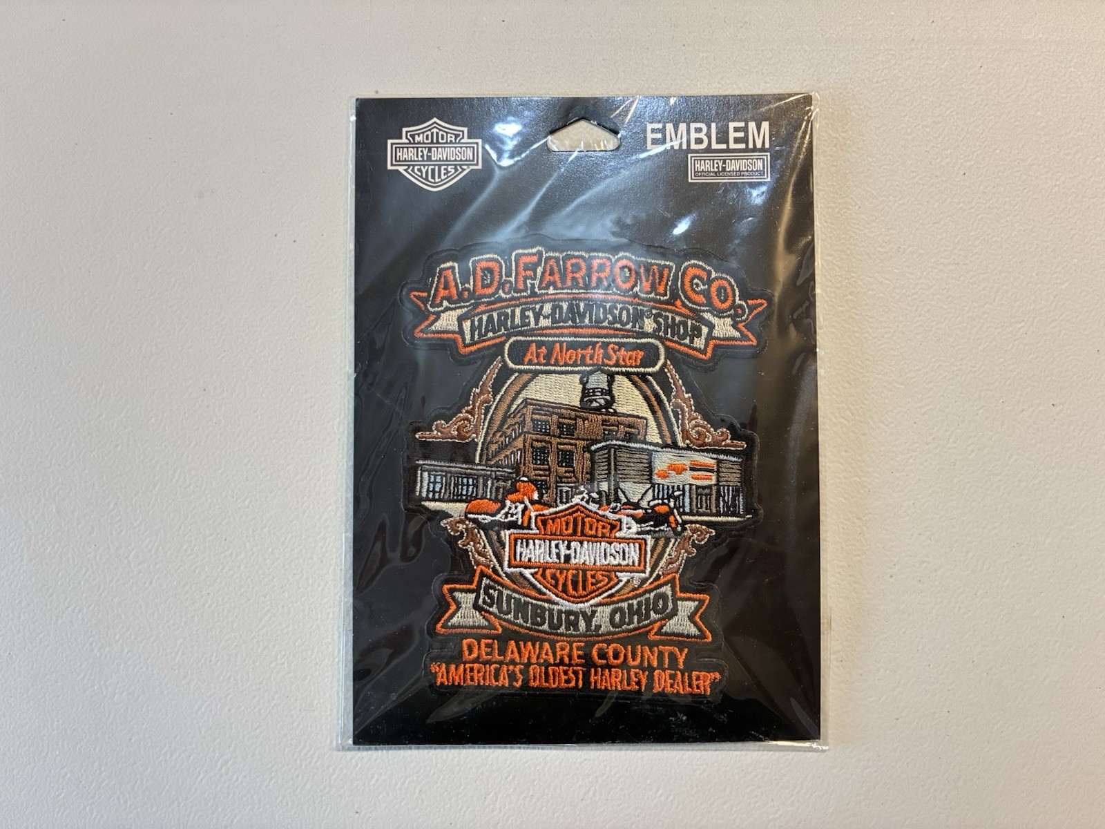NOS Harley Davidson A D Farrow Co Sunbury Ohio Dealer Patch Emblem Delaware 2007 NOS Harley Davidson A D Farrow Co Sunbury Ohio Dealer Patch Emblem Delaware 2007