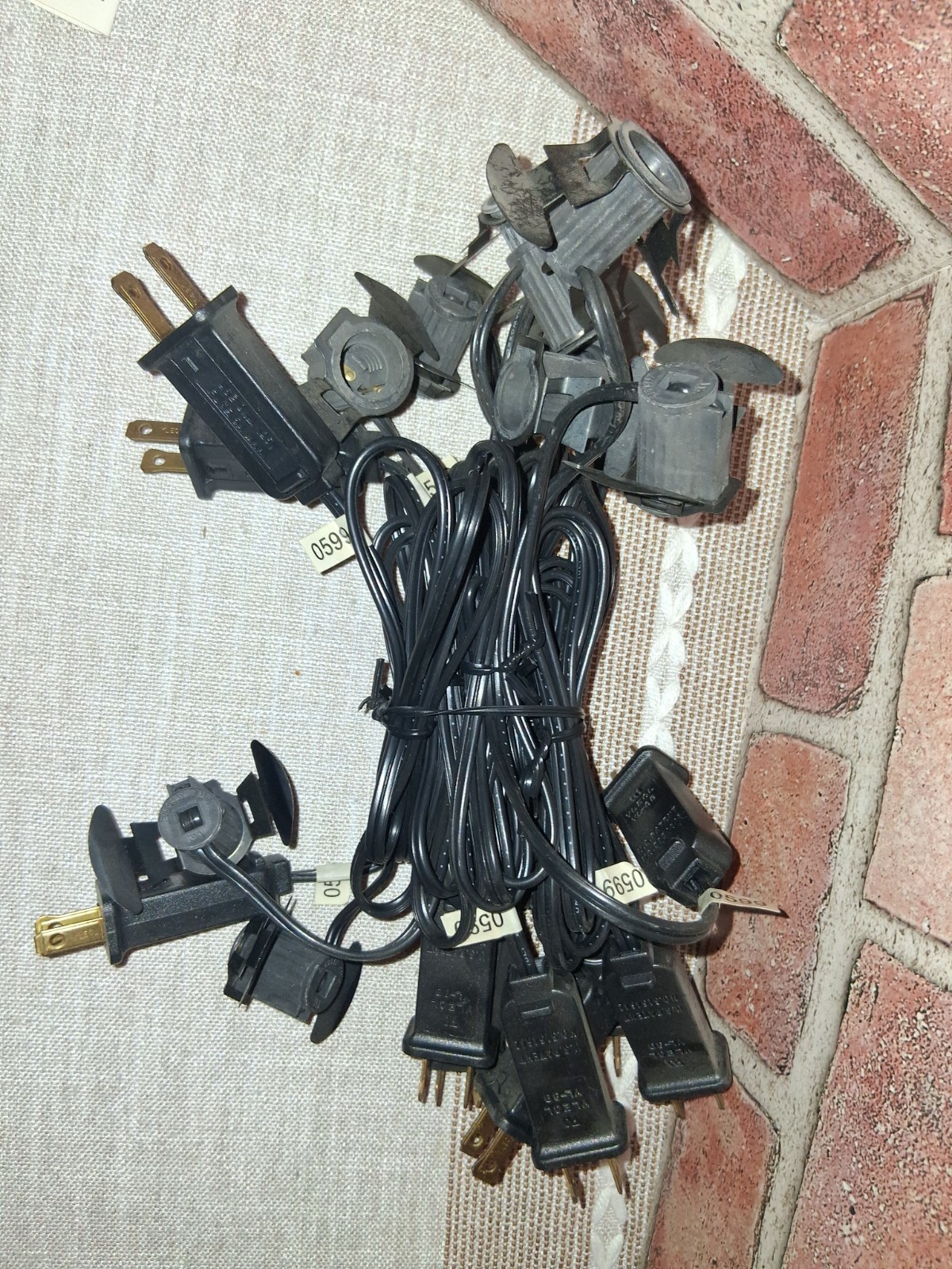 New Old Stock C7 LIGHT CORD LOT OF 10 FOR Blowmold Outside / indoor w/ Fuse 3\
