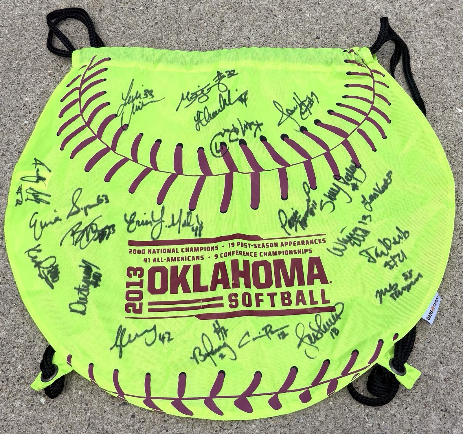 OKLAHOMA SOONERS Softball Team SIGNED Bag 2013 National Champions