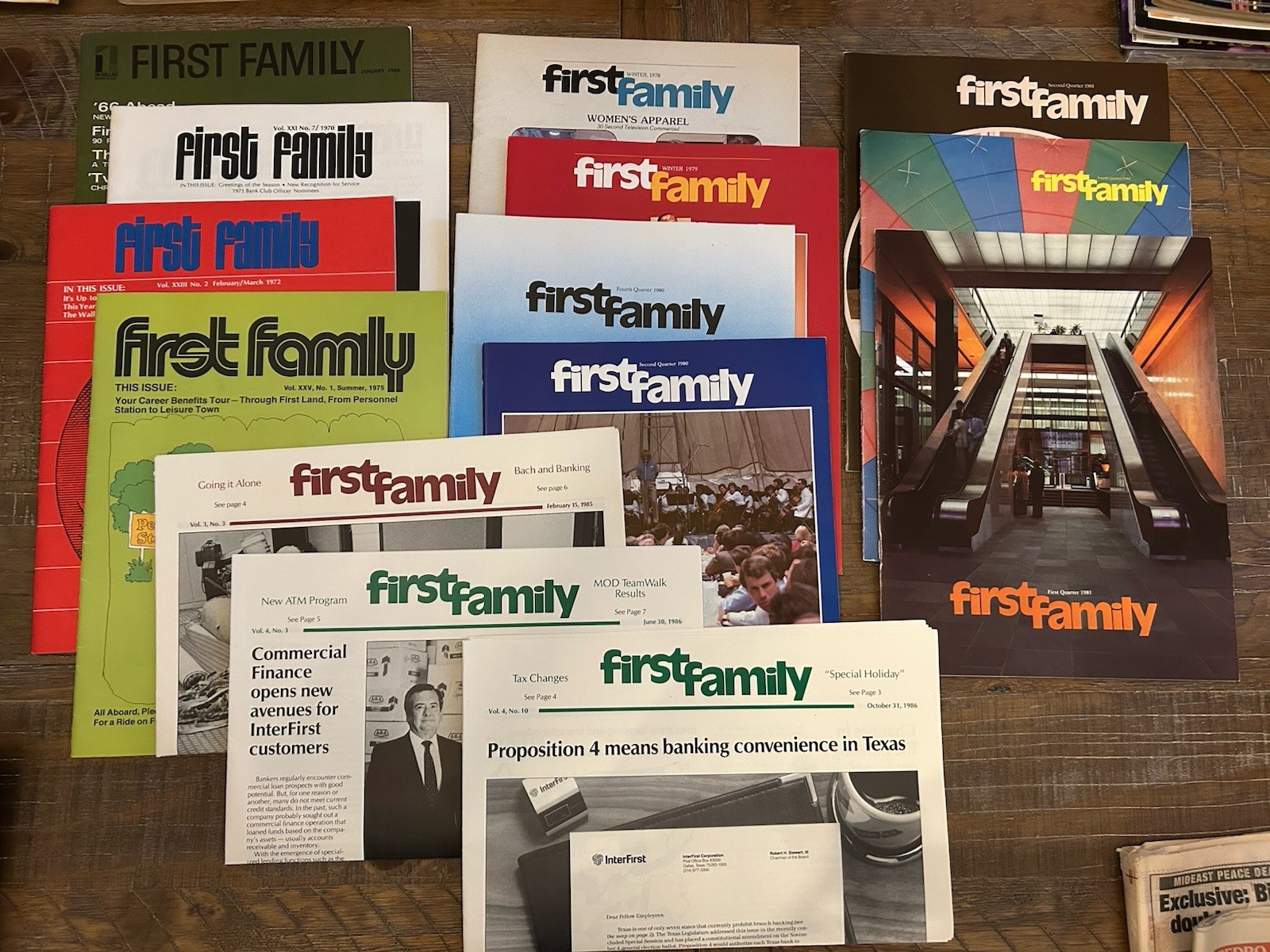 First National Bank Of Dallas Interfirst RARE Newsletters 1966-1986 Lot Of 14 First National Bank Of Dallas Interfirst RARE Newsletters 1966-1986 Lot Of 14