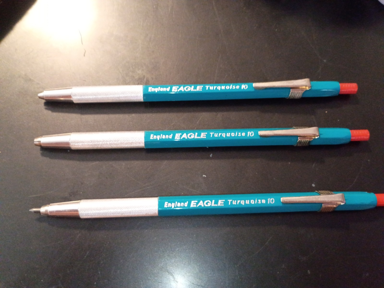 Vintage Eagle Turquoise 10 Mechanical Lead Drafting Pencils England LOT of 3 Vintage Eagle Turquoise 10 Mechanical Lead Drafting Pencils England LOT of 3