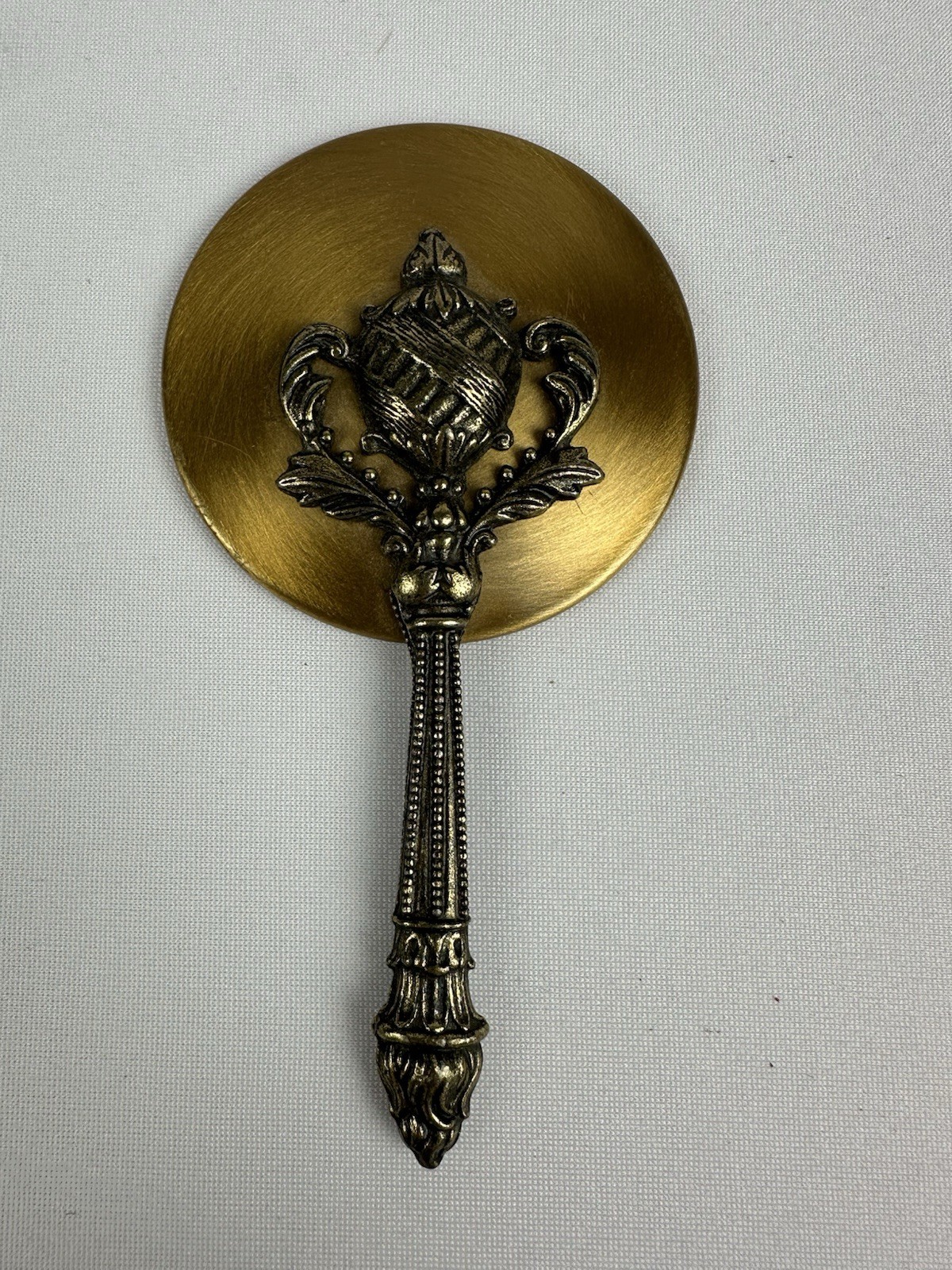 Vintage Victorian Ornate Handheld Brass Vanity Mirror 4.5\ Vintage Victorian Ornate Handheld Brass Vanity Mirror 4.5\
