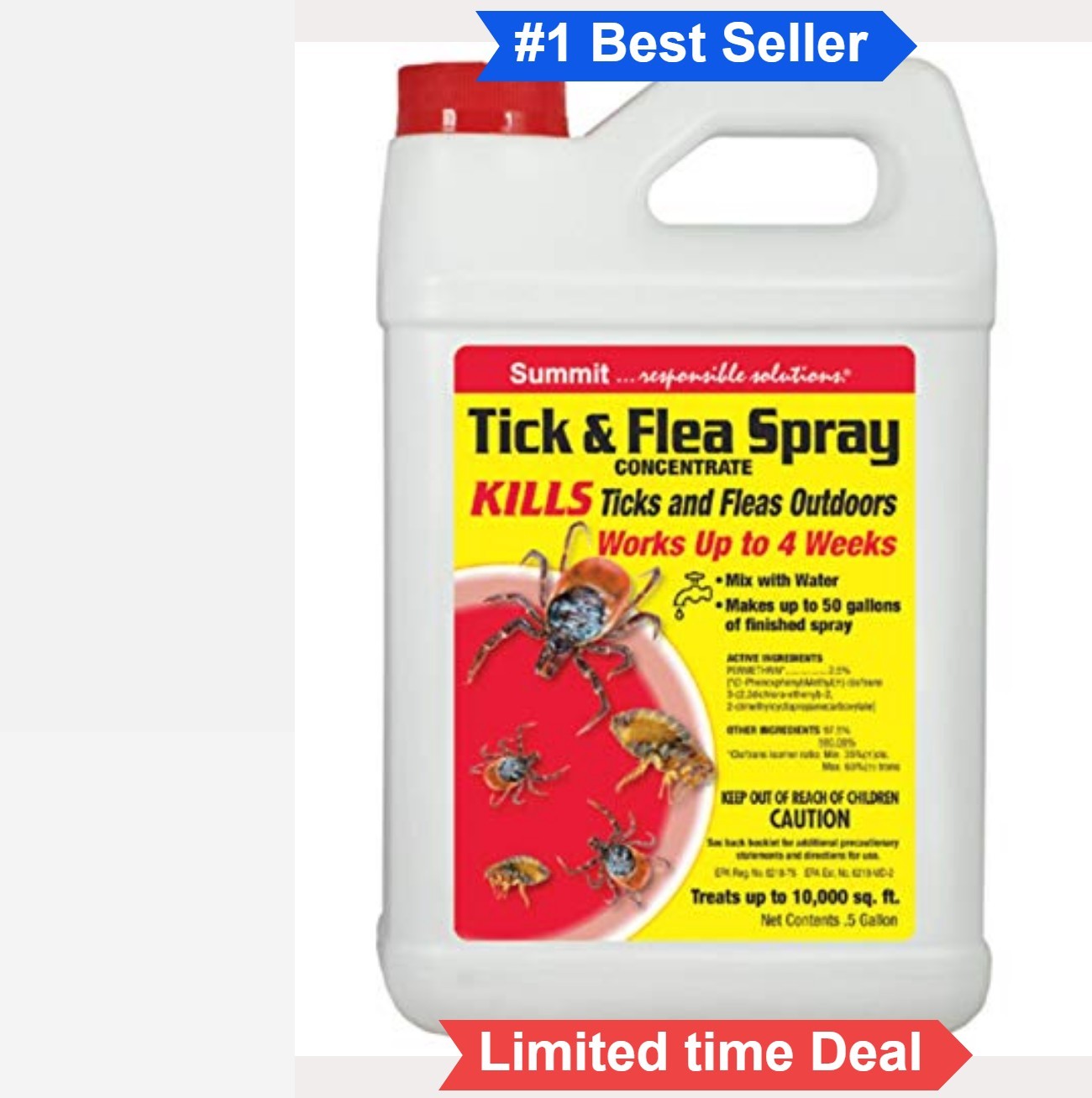 Tick and Flea Spray Concentrate 64 oz Makes 50 Gallons Natural Yard Treatment