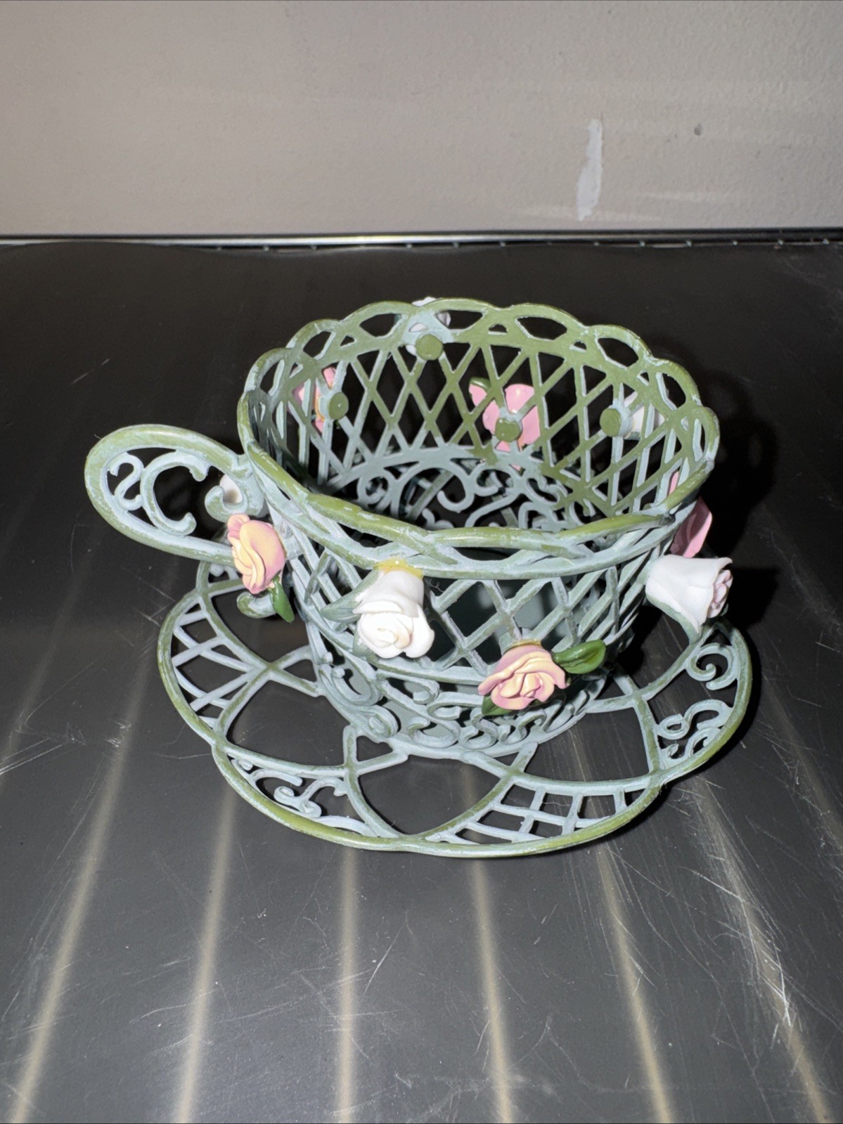 PartyLite Enchanted Rose Teacup & Saucer Retired