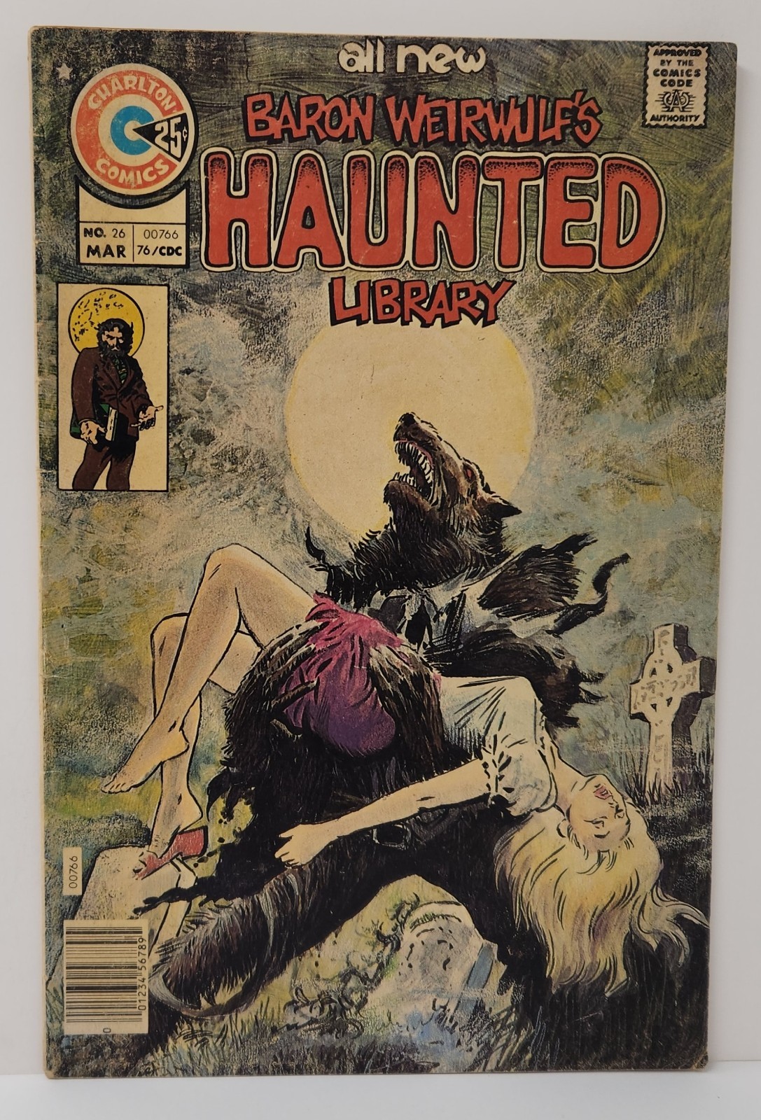 BARON WEIRWULF'S HAUNTED LIBRARY # 26 TOM SUTTON COVER Charlton Comic 1976 KEY